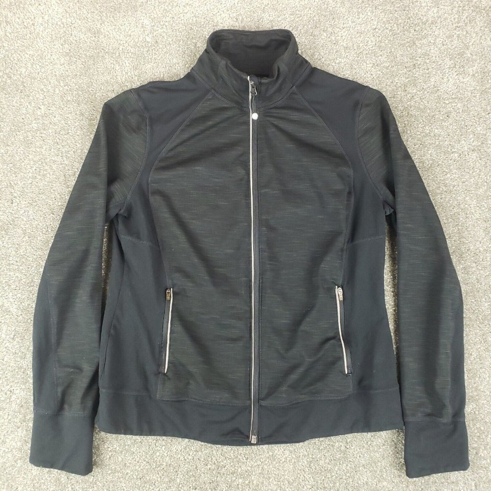 Tangerine Jacket Large L Womens Black Track Performance Running Reflect Strip